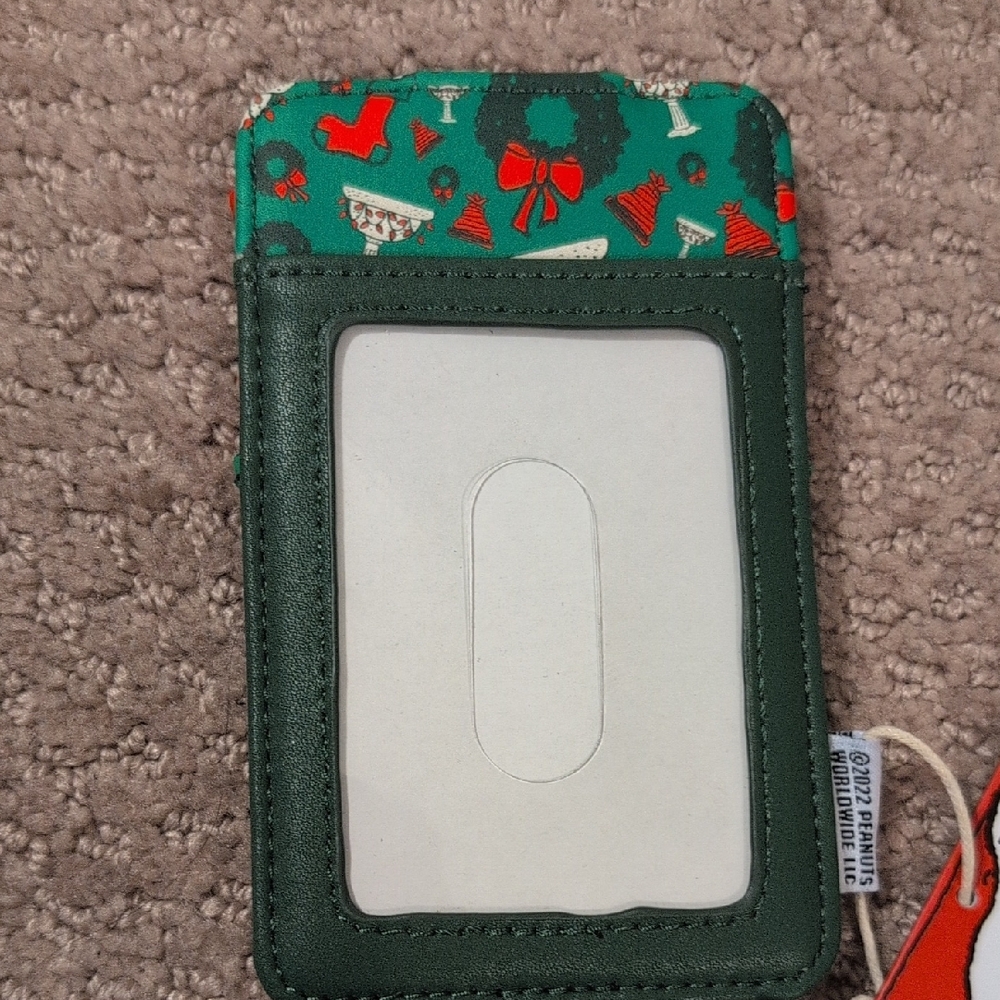 Loungefly Peanuts Snoopy Festive Christmas Green and Red Card Holder NWT - Picture 4 of 6